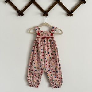 Mini Boden 3/6 Month Pink Farm Overalls